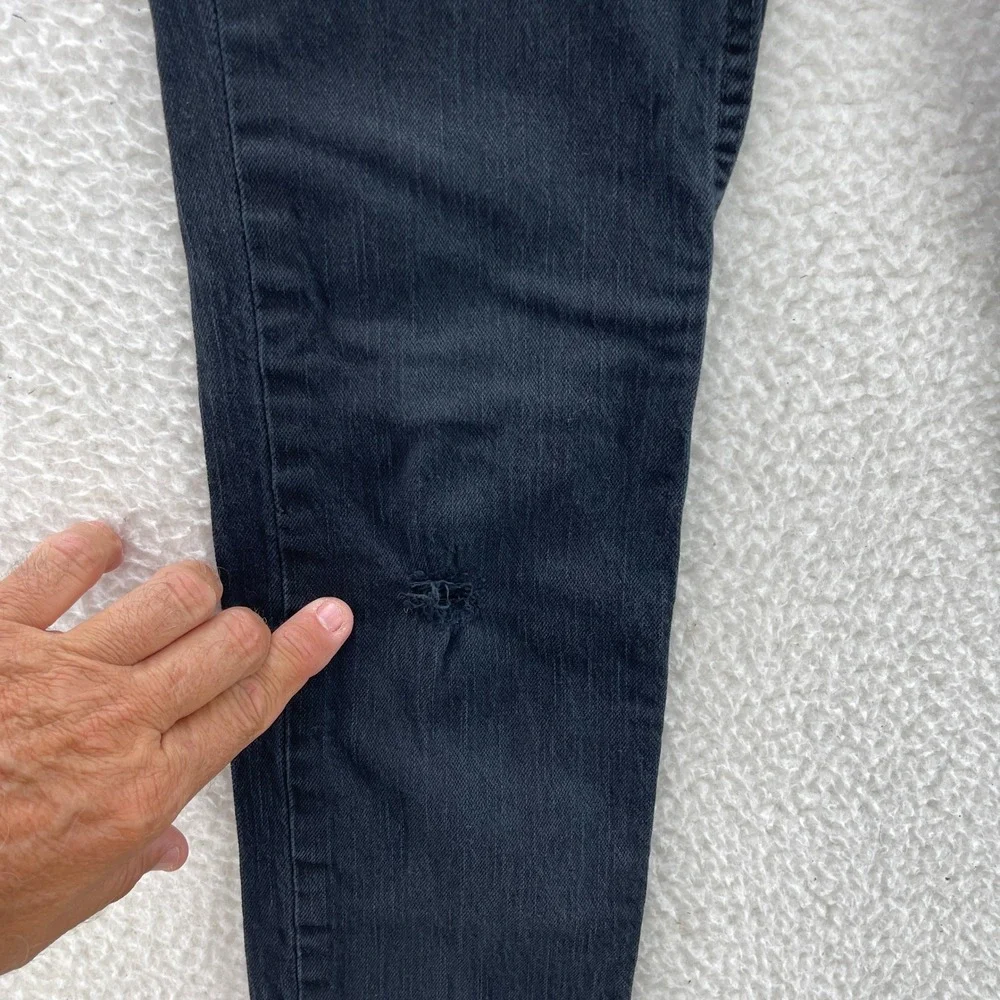 Levis 511 Jeans Mens 29x30 Black Slim Fit Denim Distressed Grunge Goth Skate